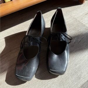 Vintage Leather Square Toe Mary Jane Pumps